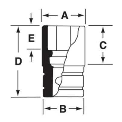 F201 - Nasadka 3/8" 12-kątna, krótka, calowa, 5/8"