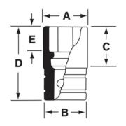 F241 - Nasadka 3/8" 12-kątna, krótka, calowa, 3/4"