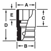 F310 - Nasadka 3/8" 8-kątna, krótka, calowa, 5/16"