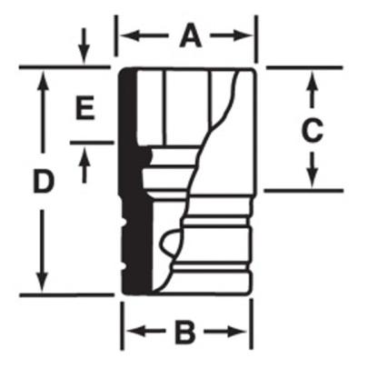 F312 - Nasadka 3/8" 8-kątna, krótka, calowa, 3/8"
