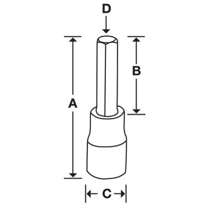 FAM3E - Nasadka trzpieniowa 3/8" do śrub 6-kątnych metrycznych, 3 mm