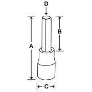 FAM5E - Nasadka trzpieniowa 3/8" do śrub 6-kątnych metrycznych, 5 mm