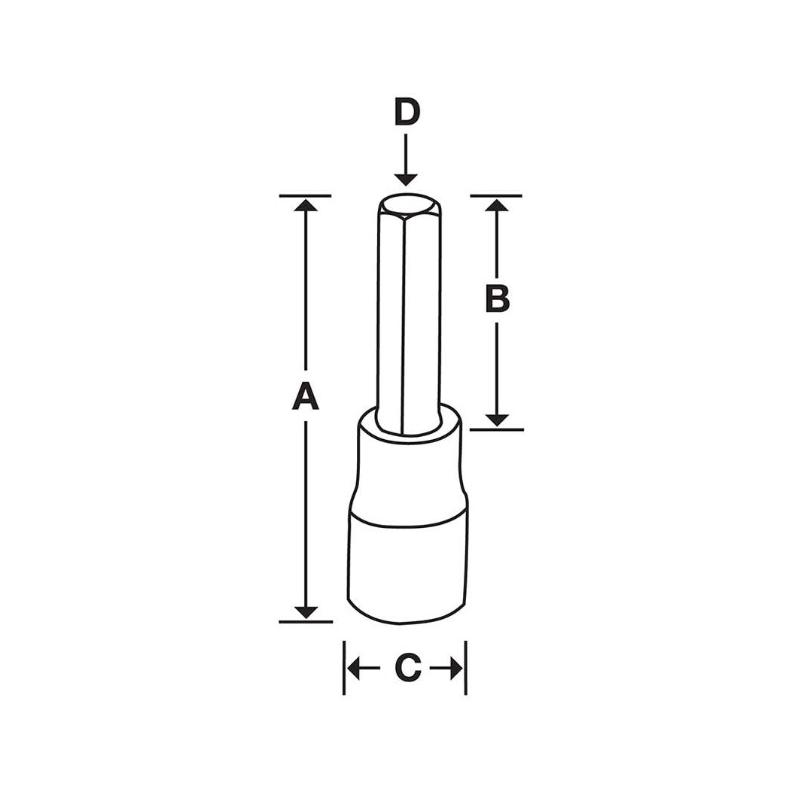 FAM8E - Nasadka trzpieniowa 3/8" do śrub 6-kątnych metrycznych, 8 mm