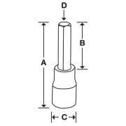 FAM10E - Nasadka trzpieniowa 3/8" do śrub 6-kątnych metrycznych, 10 mm