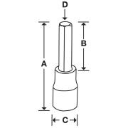 FAM12E - Nasadka trzpieniowa 3/8" do śrub 6-kątnych metrycznych, 12 mm