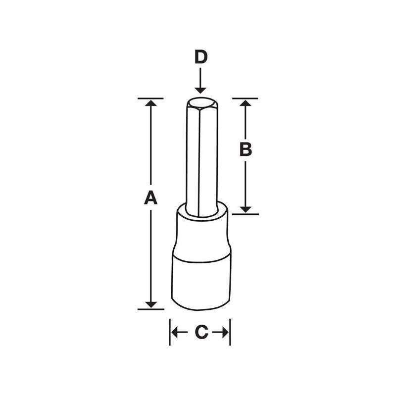 FAM14E - Nasadka trzpieniowa 3/8" do śrub 6-kątnych metrycznych, 14 mm