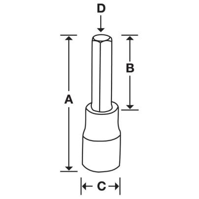 FAM14E - Nasadka trzpieniowa 3/8" do śrub 6-kątnych metrycznych, 14 mm