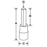 FAML8E - Nasadka trzpieniowa długa 3/8" do śrub 6-kątnych metrycznych, 8 mm