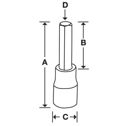 FAMXS7E - Nasadka trzpieniowa krótka 3/8" do śrub 6-kątnych metrycznych, 7 mm