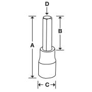FAMXS8E - Nasadka trzpieniowa krótka 3/8" do śrub 6-kątnych metrycznych, 8 mm