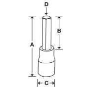 FAXS7E - Nasadka trzpieniowa krótka 3/8" do śrub 6-kątnych calowych, 7/32"