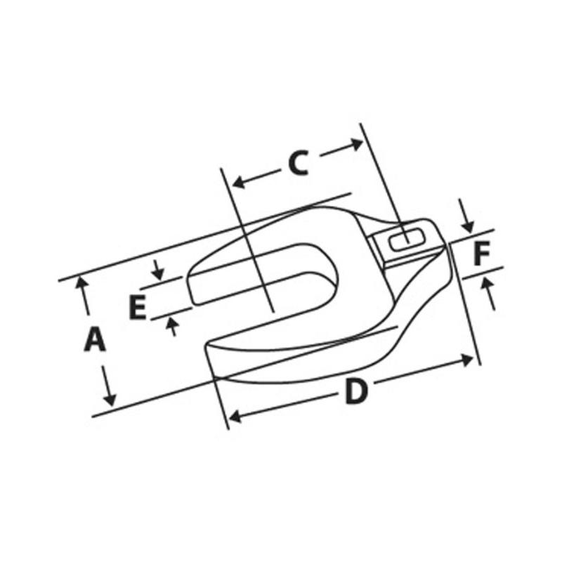 FCOS34 - Klucz pazurowy 3/8" płaski, Flank Drive® Plus, 1'1/16"