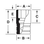 FDS101 - Nasadka 3/8" 12-kątna, Semi-Deep, calowa, 5/16"