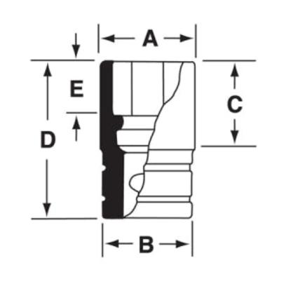 FDS201 - Nasadka 3/8" 12-kątna, Semi-Deep, calowa, 5/8"