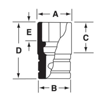 FDS221 - Nasadka 3/8" 12-kątna, Semi-Deep, calowa, 11/16"