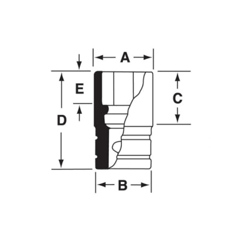 FDS261 - Nasadka 3/8" 12-kątna, Semi-Deep, calowa, 13/16"