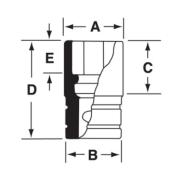 FDS261 - Nasadka 3/8" 12-kątna, Semi-Deep, calowa, 13/16"