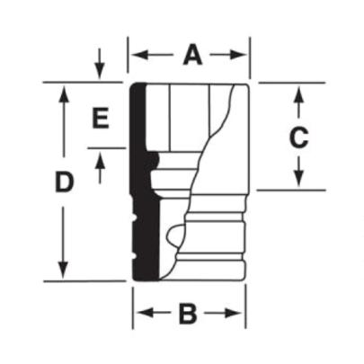 FDS261 - Nasadka 3/8" 12-kątna, Semi-Deep, calowa, 13/16"
