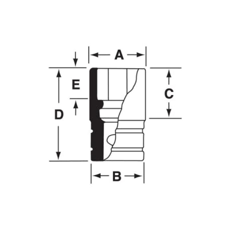 FDS281 - Nasadka 3/8" 12-kątna, Semi-Deep, calowa, 7/8"