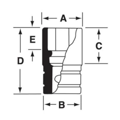 FDS321 - Nasadka 3/8" 12-kątna, Semi-Deep, calowa, 1"