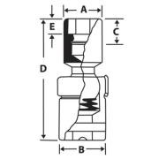 FSU14 - Nasadka przegubowa długa 3/8" 6-kątna, calowa, 7/16"