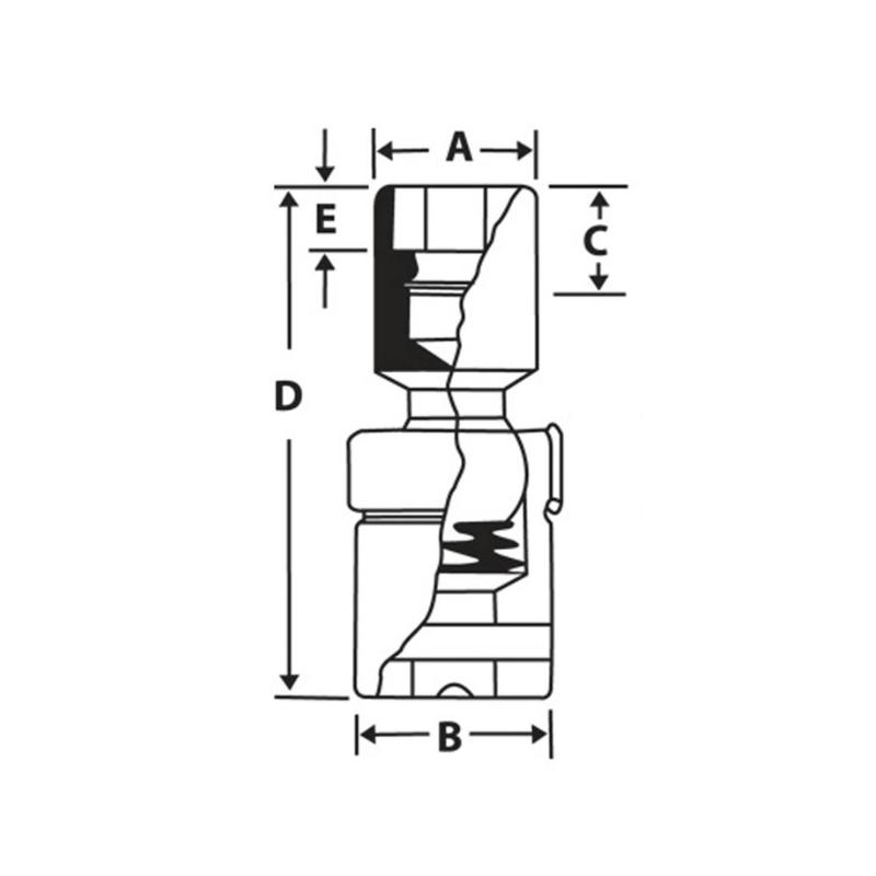 FSU16 - Nasadka przegubowa długa 3/8" 6-kątna, calowa, 1/2"
