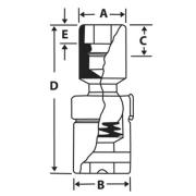 FSU16 - Nasadka przegubowa długa 3/8" 6-kątna, calowa, 1/2"