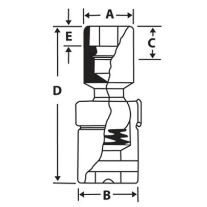 FSU16 - Nasadka przegubowa długa 3/8" 6-kątna, calowa, 1/2"