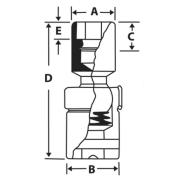 FSU20 - Nasadka przegubowa długa 3/8" 6-kątna, calowa, 5/8"