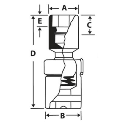 FSU20 - Nasadka przegubowa długa 3/8" 6-kątna, calowa, 5/8"