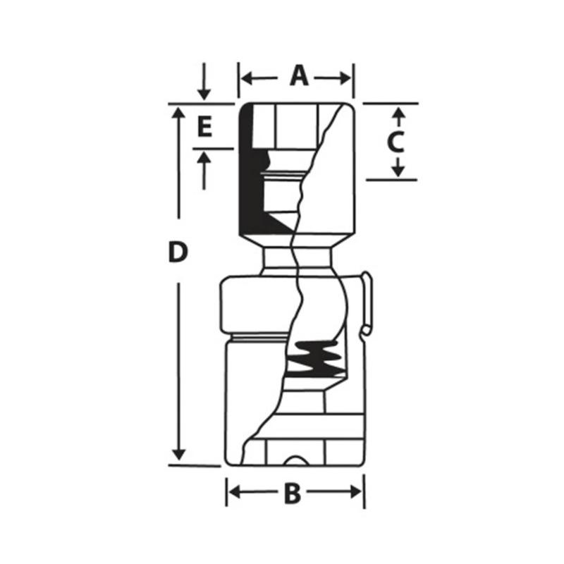 FSU22 - Nasadka przegubowa długa 3/8" 6-kątna, calowa, 11/16"