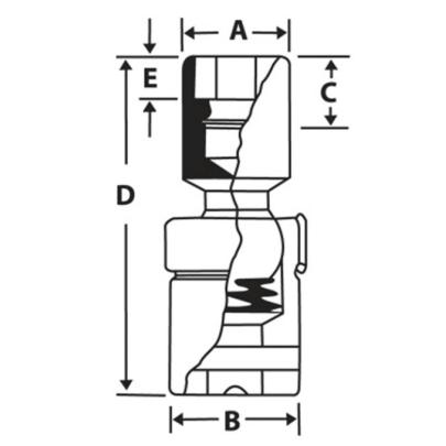 FSU22 - Nasadka przegubowa długa 3/8" 6-kątna, calowa, 11/16"