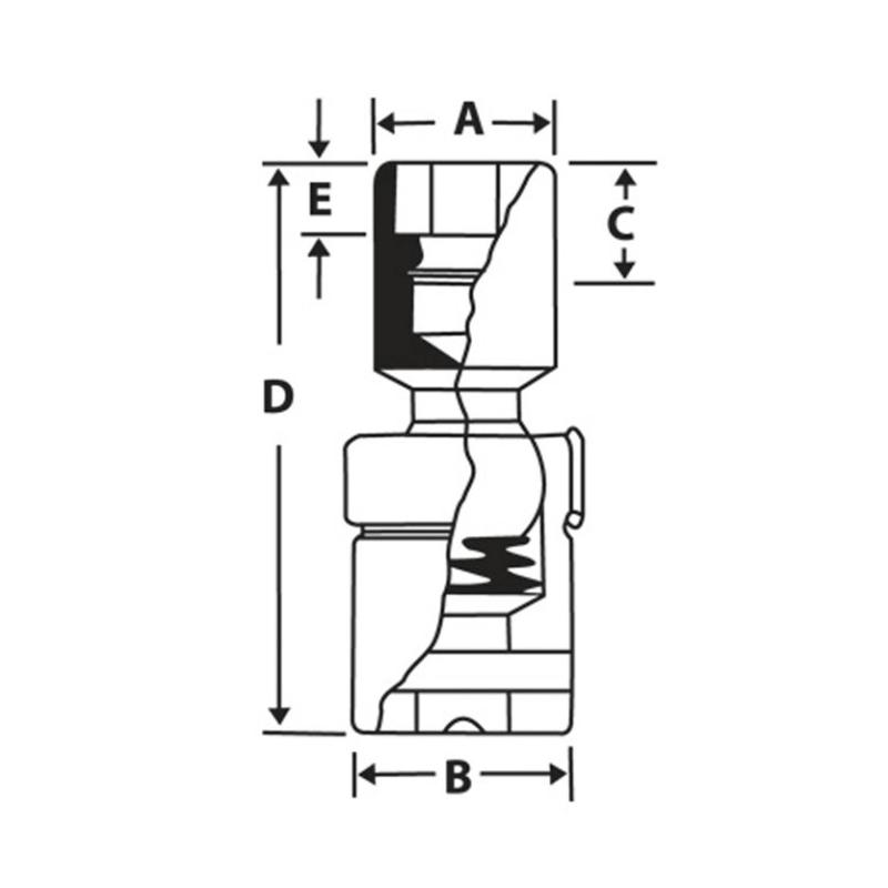 FSU24 - Nasadka przegubowa długa 3/8" 6-kątna, calowa, 3/4"