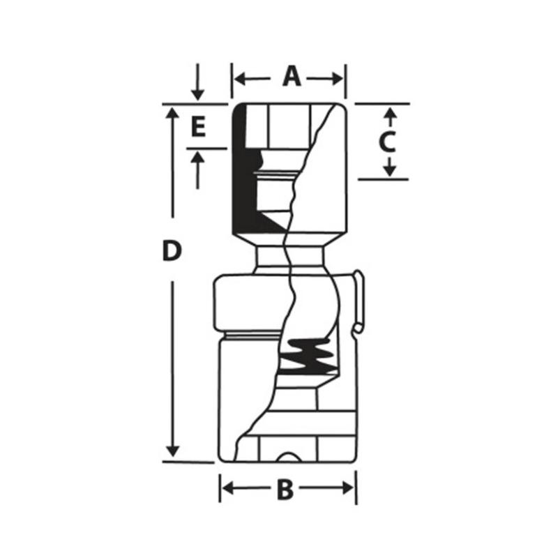 FDSU18 - Nasadka przegubowa długa 3/8" 12-kątna, calowa, 9/16"
