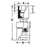FDSU18 - Nasadka przegubowa długa 3/8" 12-kątna, calowa, 9/16"