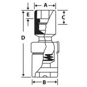FDSU20 - Nasadka przegubowa długa 3/8" 12-kątna, calowa, 5/8"