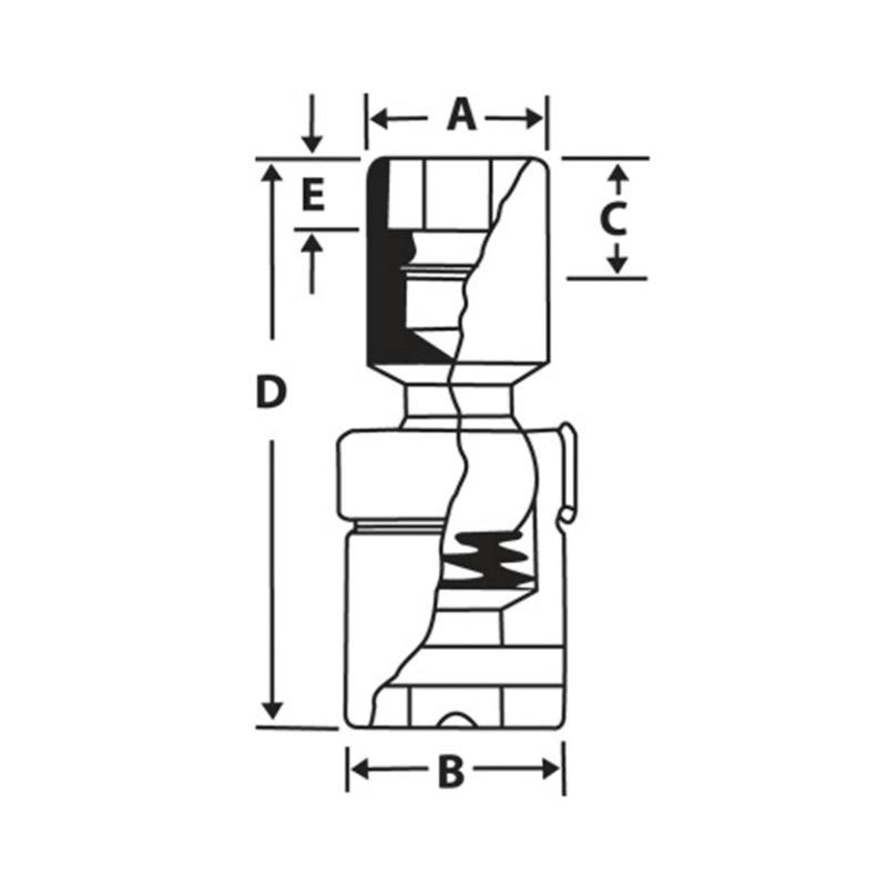FDSU24 - Nasadka przegubowa długa 3/8" 12-kątna, calowa, 3/4"