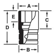 FEL120B - Nasadka długa 3/8" spline 12, 3/8"