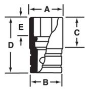 FEL140B - Nasadka długa 3/8" spline 14, 7/16"