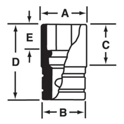 FEL160B - Nasadka długa 3/8" spline 16, 1/2"
