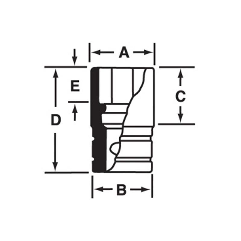 FEL200B - Nasadka długa 3/8" spline 20, 5/8"