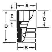 FES120B - Nasadka krótka 3/8" spline 12, 3/8"