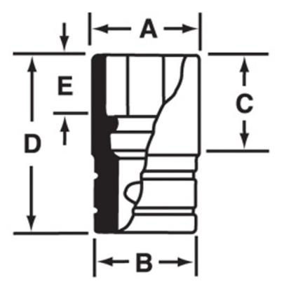 FES140B - Nasadka krótka 3/8" spline 14, 7/16"