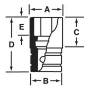 FES160B - Nasadka krótka 3/8" spline 16, 1/2"