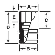 FES200B - Nasadka krótka 3/8" spline 20, 5/8"