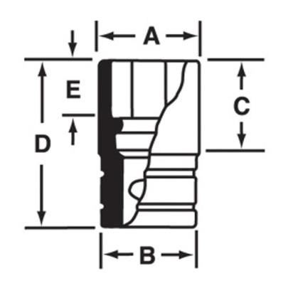 FES200B - Nasadka krótka 3/8" spline 20, 5/8"