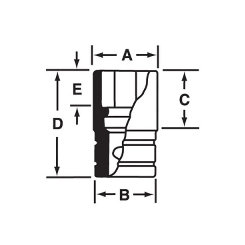 FESU140B - Nasadka przegubowa 3/8" spline 14, 7/16"
