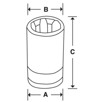 FLE80A - Nasadka 3/8" do śrub Torx®, E8