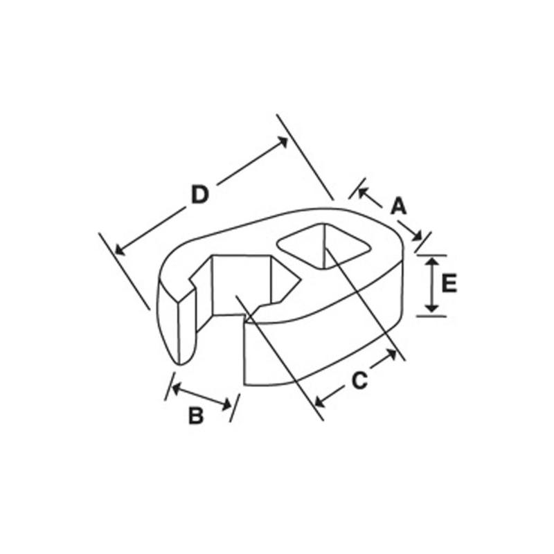 FRHM13 - Klucz pazurowy 3/8" 6-kątny, oczkowo-otwarty, Flank Drive®, 13 mm