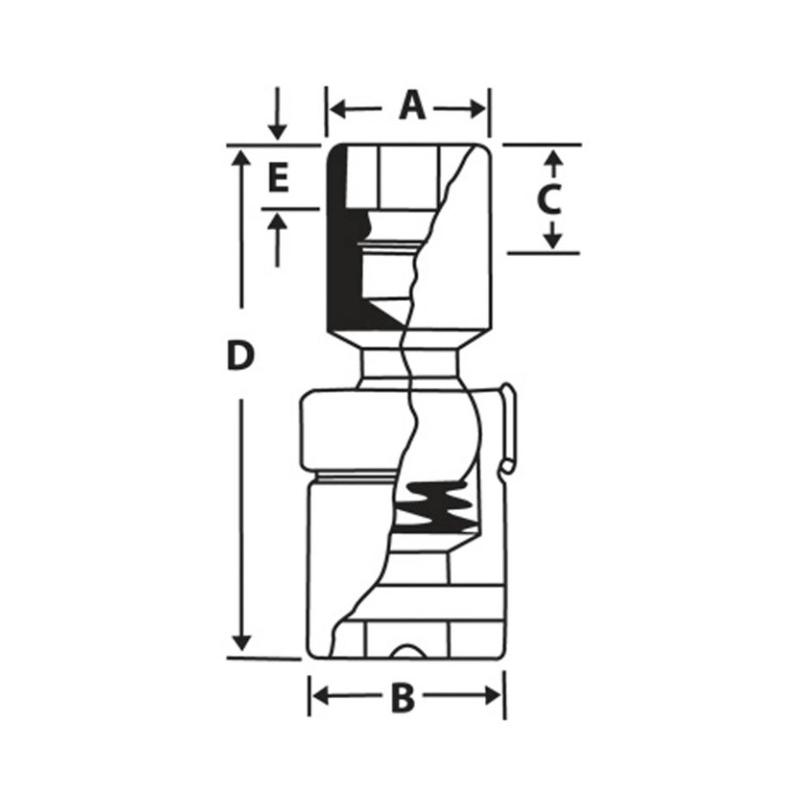 FS20B - Nasadka przegubowa 3/8" 6-kątna, calowa, 5/8"